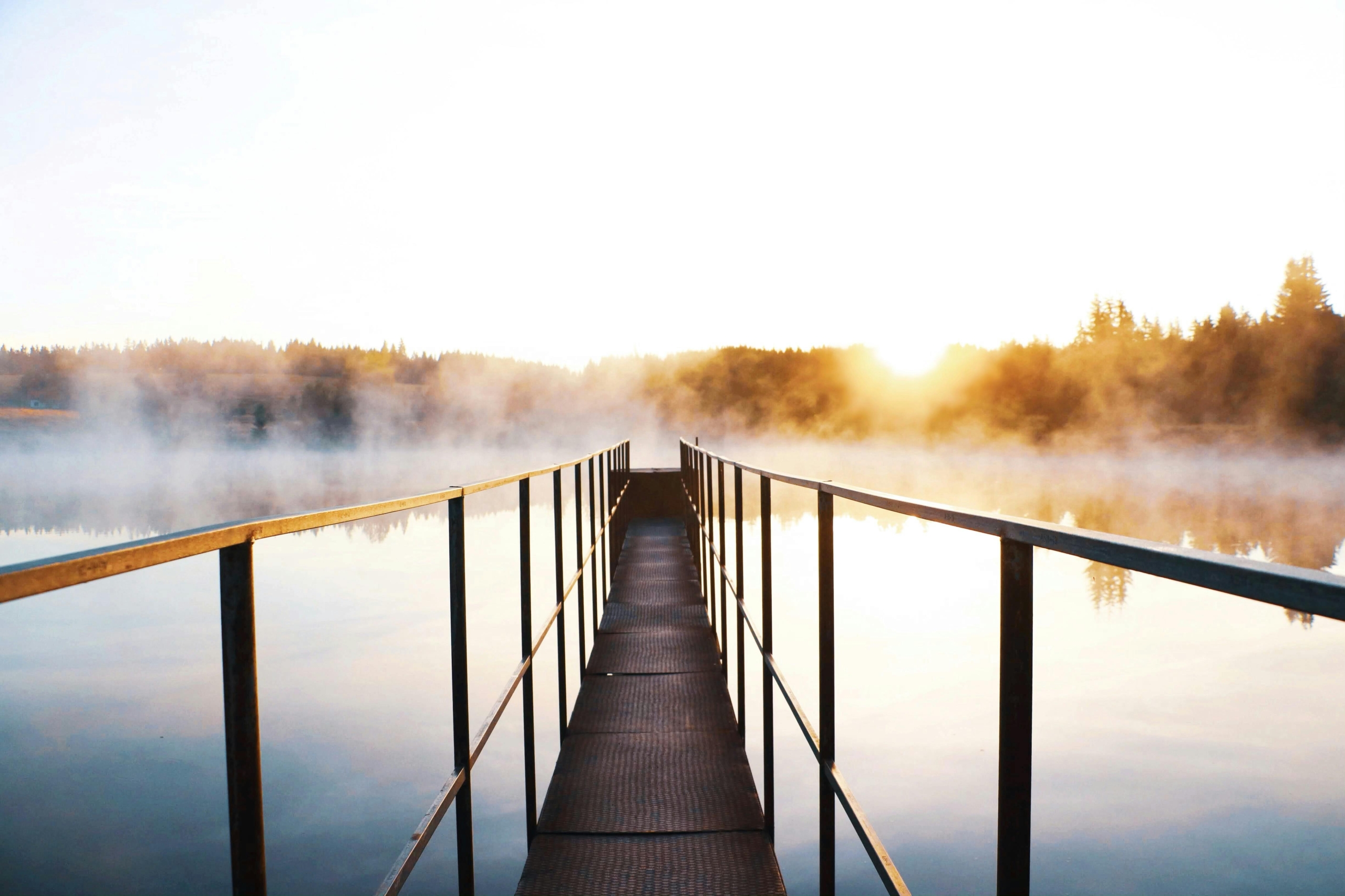 Descriptive image of a bridge near water